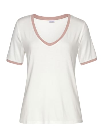 LASCANA V-Shirt in creme-rosa