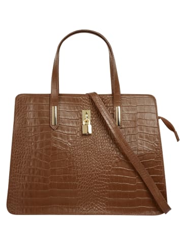 Cluty Handtasche echt Leder in cognac