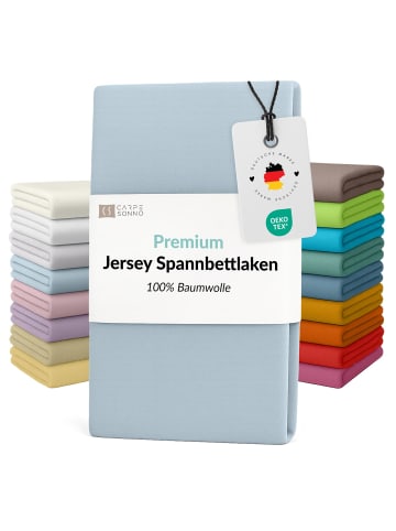 Carpe Sonno Edel-Jersey Spannbettlaken in Hellblau