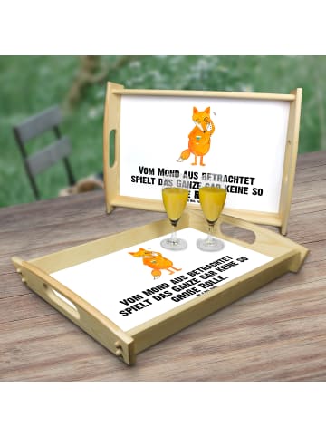Mr. & Mrs. Panda Deko Tablett Fuchs Lord mit Spruch in Weiß