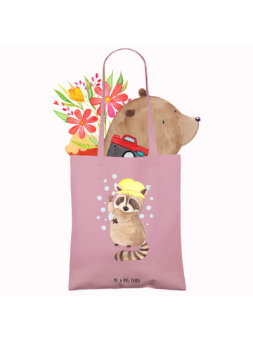 Mr. & Mrs. Panda Shopping Tasche Waschbär ohne Spruch in Rosa Pastell