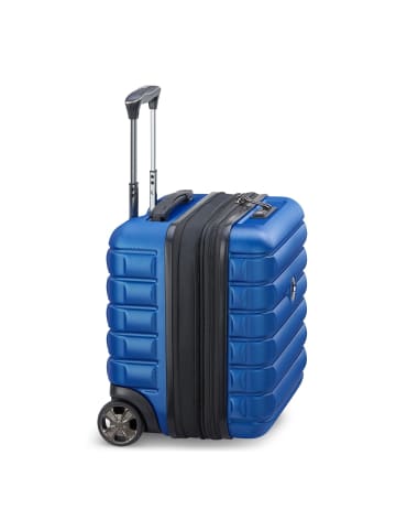 Delsey Shadow 5.0 4-Rollen Businesstrolley 38 cm Laptopfach mit Dehnfalte in blau