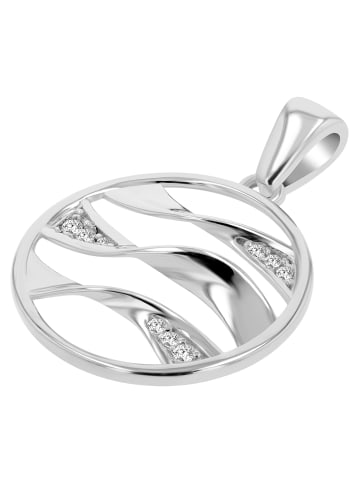 Adeliás Damen Anhänger aus 333 Gold mit Zirkonia in silber