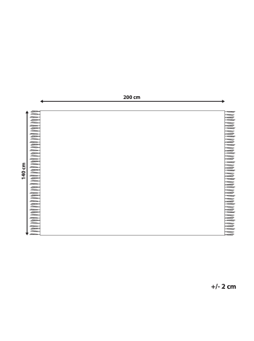 Beliani Kurzflor ASTAF in Weiß - (W) 140 x (L) 200 cm