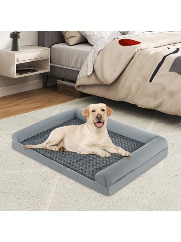 COSTWAY Orthopädisches Hundebett groß in Grau
