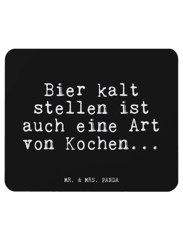 Mr. & Mrs. Panda Mauspad Bier kalt stellen ist... mit Spruch in Schwarz