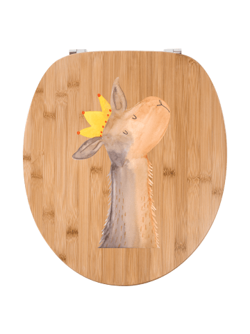 Mr. & Mrs. Panda Toilettendeckel Lamakopf König ohne Spruch in Braun