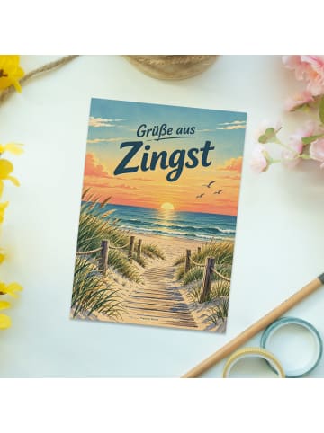Postkarte Küste nostalgisch Design mit Spruch in Weiß