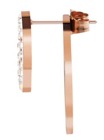 Adeliás Damen Ohrringe – Ohrstecker aus Edelstahl mit Strass Steinchen in gold