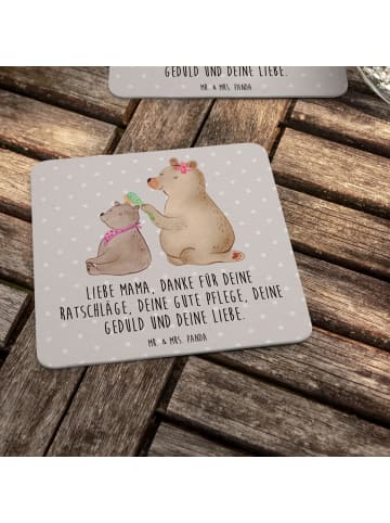 Mr. & Mrs. Panda Untersetzer Bär Kind mit Spruch in Grau Pastell
