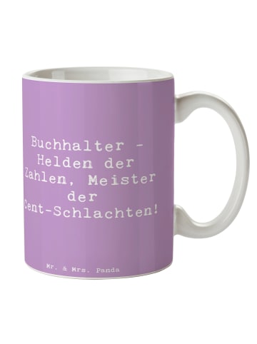 Mr. & Mrs. Panda Kaffeebecher Spruch Buchhalter Helden mit Spruch in Lavendeltraum