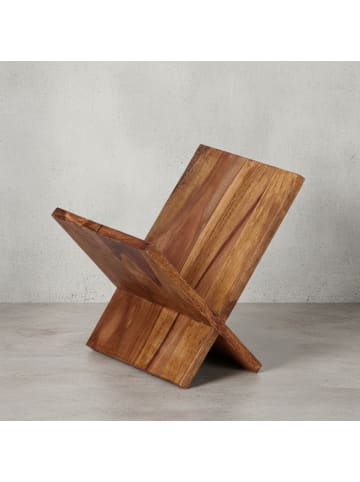 KADIMA DESIGN Zeitungsständer MUMBAI Massivholz X-Form 31 cm in Massivholz
