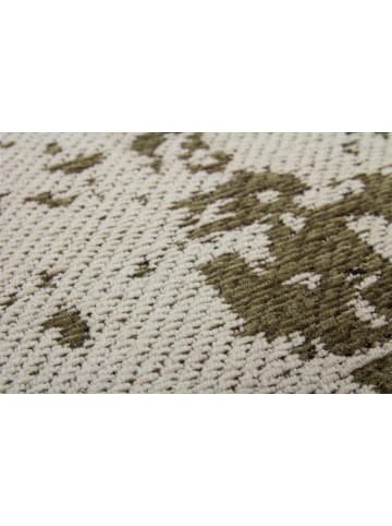 Kayoom Kurzflor Teppich Nostalgia 285 in oliv - rechteckig