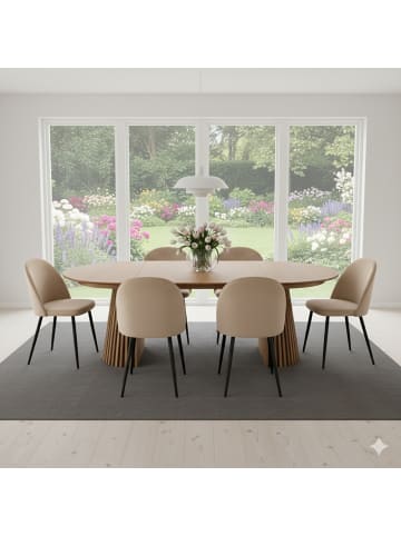 ebuy24 Essgruppe Tokyo Avantgarde 7-teilig Beige 120 x 120 cm