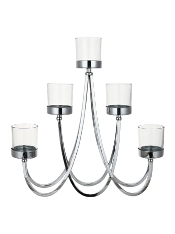 Goebel Kerzenhalter " Kerzenleuchter silber mit Klarglas " in Silber