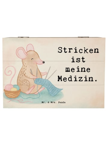 Mr. & Mrs. Panda schachtel Maus Stricken Design mit Spruch in Weiß