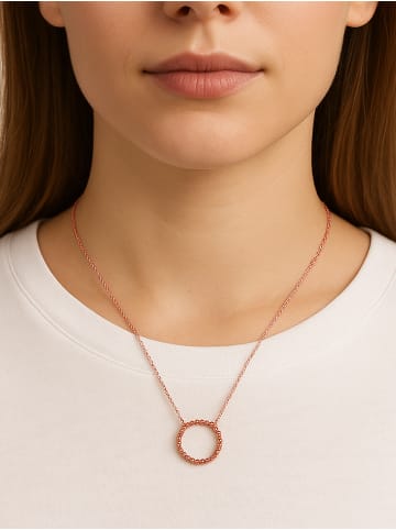 ANELY Halskette mit Ringanhänger filigran in Roségold