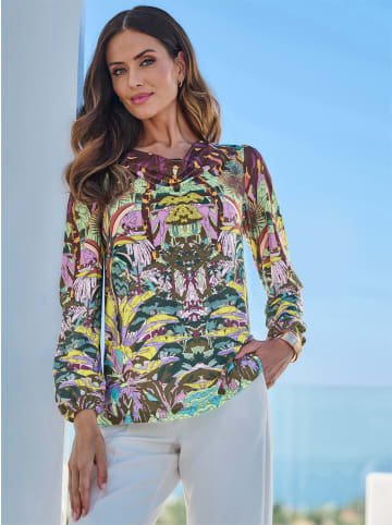 Heine Wasserfallshirt in schilf-cognac-bedruckt