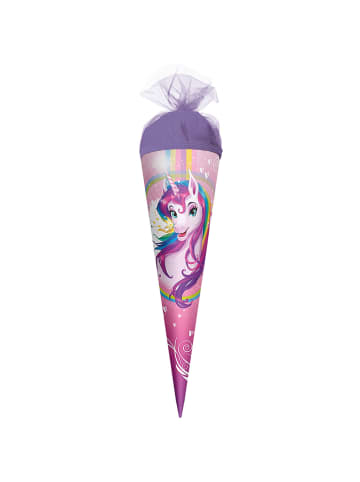 Schultüte klein 22 cm Einhornportrait in Rosa