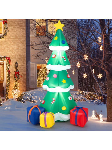 COSTWAY 180cm aufblasbarer LED Weihnachtsbaum in Grün