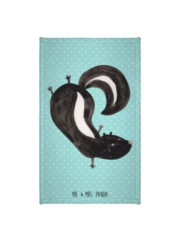 Mr. & Mrs. Panda Handtuch Stinktier Handstand ohne Spruch in Türkis Pastell