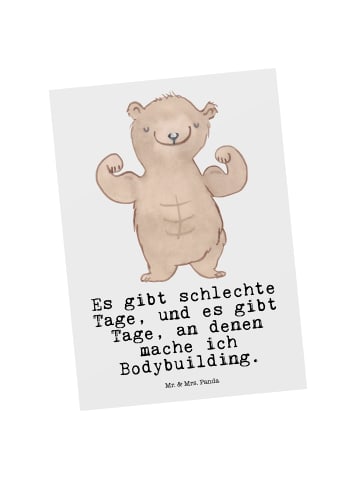 Mr. & Mrs. Panda Wanddeko Bär Bodybuilding mit Spruch in Weiß