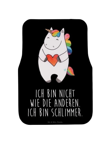 Mr. & Mrs. Panda Fußmatte Auto Einhorn Herz mit Spruch in Schwarz