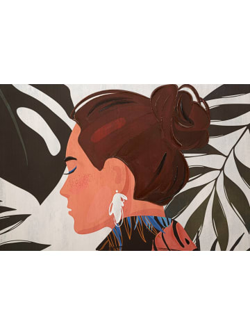 Mauro Ferretti Gemalter Druck auf Leinwand, der eine mehrfarbige Frau zeigt, 80 x 2,8 x 120 cm