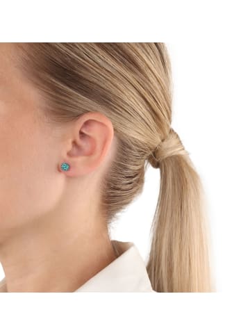 Amor Ohrstecker Silber 925, rhodiniert in Türkis