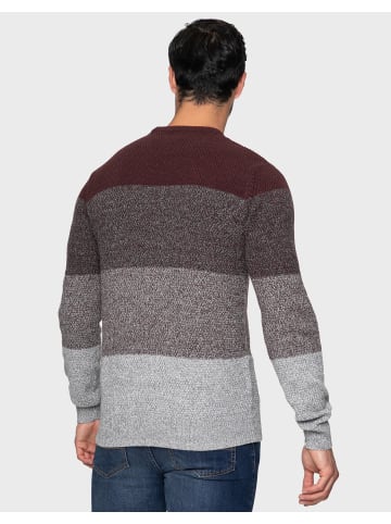 Threadbare Strickpullover Aeron in Burgundy / Grey / Ecru Twist