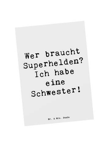 Mr. & Mrs. Panda kunstkarte Spruch Liebe Schwester mit Spruch in Weiß