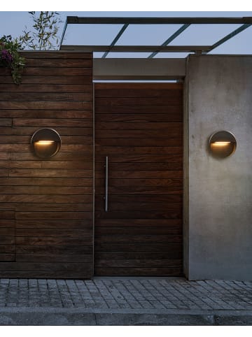 Beliani 2er-Set LED-Wandleuchte für den Außenbereich POMPTON in Schwarz