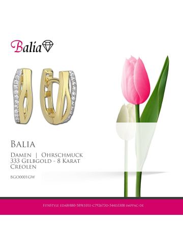 BALIA Gold 333 Damen Creolen Wellen Ohrringschmuck ca. 1,3cm