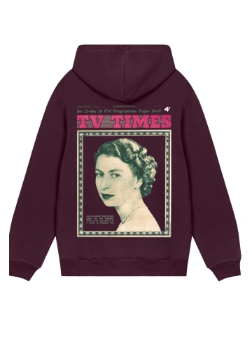 F4NT4STIC Hoodie TV Times Queen Elizabeth II 1957 Cover in maroon