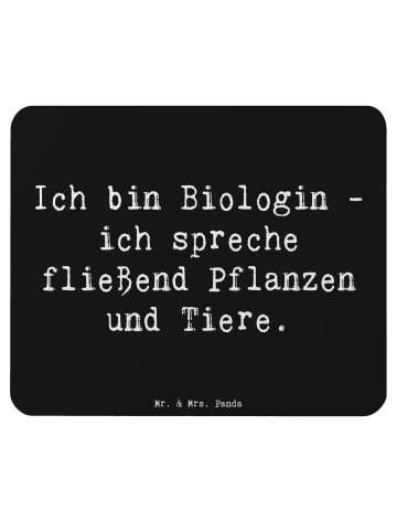 Mr. & Mrs. Panda Mousepad Spruch Sprechende Biologin mit Spruch in Schwarz
