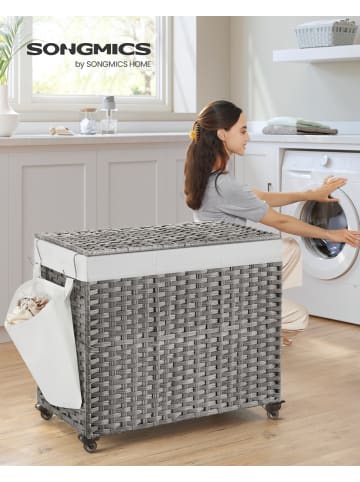 SONGMICS Wäschekorb Eliott in Grau - (B)33 x (H)66 x (T)76 cm
