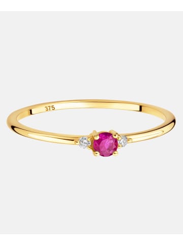 Diamant L'éternel Ring aus 375 Gelbgold mit Diamant mit Rubin