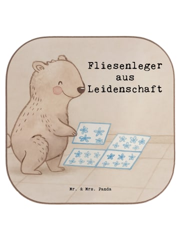 Mr. & Mrs. Panda Coaster Fliesenleger Leidenschaft Design mit Sp... in Weiß