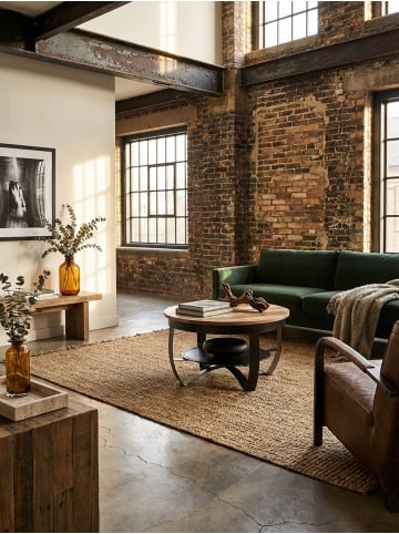 KADIMA DESIGN Couchtisch 60x34x60 cm Mango Massivholz / Metall Industrial