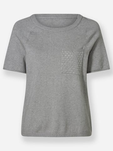 Heine Rundhalspullover in steingrau-meliert