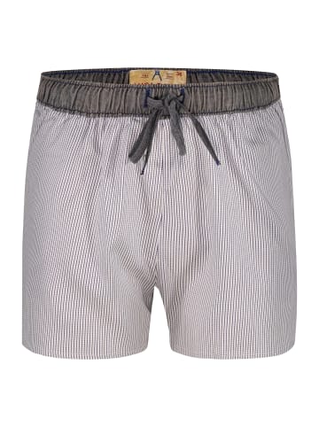 Luca David Pyjama-Shorts Olden Glory in Blau/Weiss