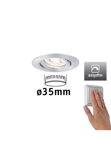 paulmann LED Einbaustrahler Nova mini Plus schwenkbar EasyDim 1er Set in Alu -  Ø66mm