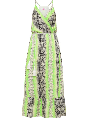 IZIA Damen Maxikleid Mit Schlangenprint in Grün Mehrfarbig