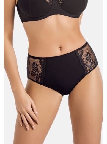 Teyli Hohe Taille Baumwollslip mit floraler Spitze Anastasia in schwarz