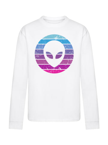 F4NT4STIC Longsleeve Shirt Alien Kopf in weiß