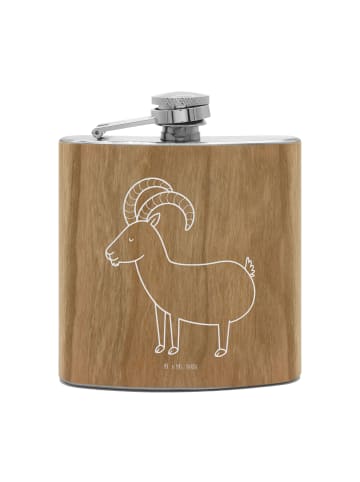 Mr. & Mrs. Panda Flachmann Sternzeichen Steinbock ohne Spruch in Braun