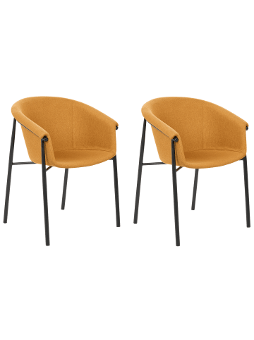 Beliani 2er-Set Esszimmerstuhl AMES in Orange/Schwarz