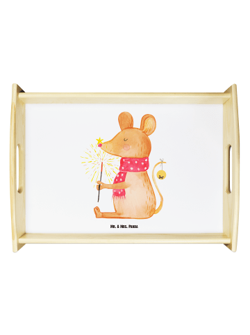 Mr. & Mrs. Panda tablett aus holz Maus Weihnachten ohne Spruch in Weiß