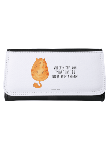 Mr. & Mrs. Panda Wallet Katze Mittelfinger mit Spruch in Weiß