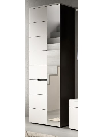 Inn.Furn Garderobenschrank weiß, grau 65 cm, Schuhschrank mit Soft-Close